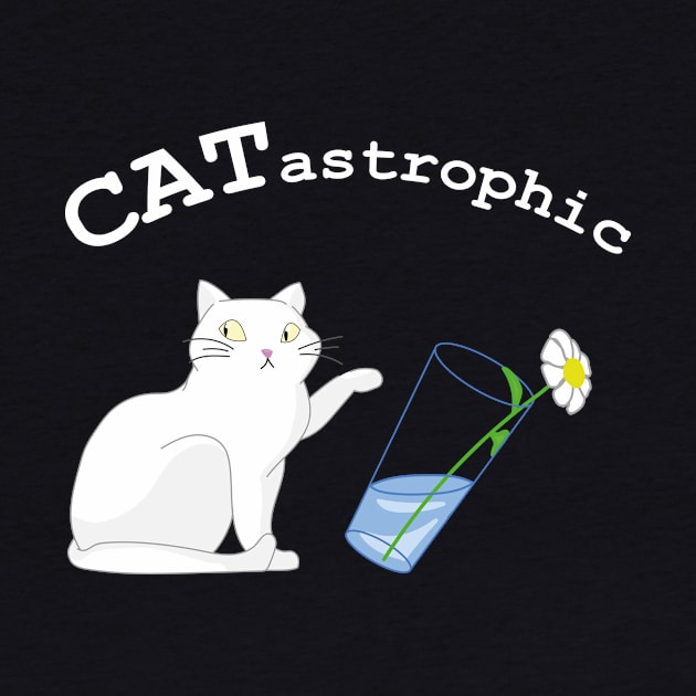 CATastrophic, cat tipping glass by FridaJohanssonArt